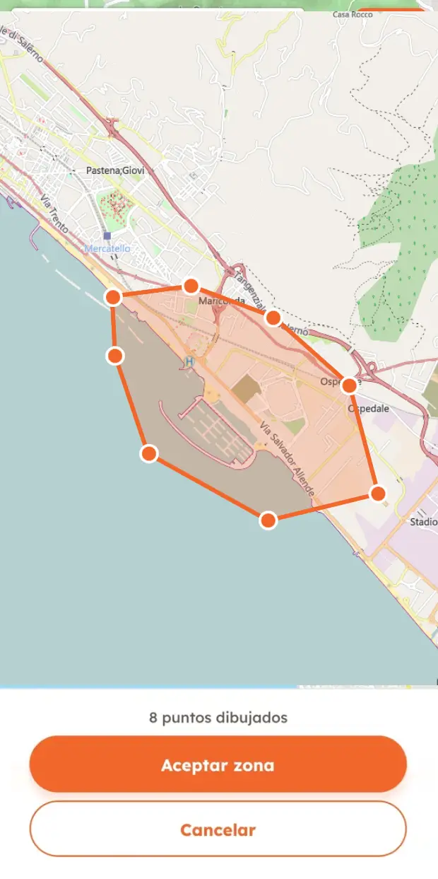 Dibuja tu zona en el mapa